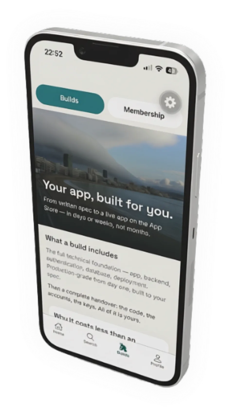 An app running on an iPhone